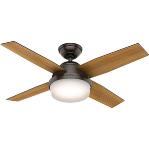 44" DEMPSEY WITH LIGHT CEILING FAN WITH LIGHT AND HANDHELD REMOTE - NOBLE BRONZE by Hunter Fan Co. / Casablanca Fand Co.