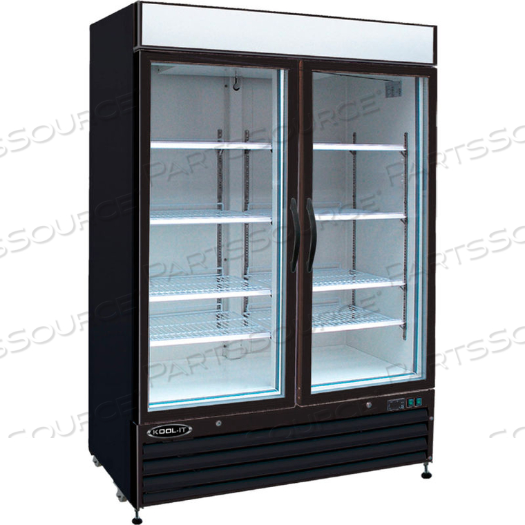 KOOL-IT - FREEZER MERCHANDISER, 48 CU. FT., 2 GLASS DOORS, BLACK, 79-1/2"H X 54"W by Mvp Group Corporation