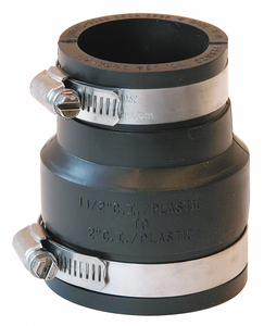 FLEXIBLE COUPLING, PVC, FOR 1 1/2 IN_2 IN PIPE, 3 1/2 IN OVERALL LG, 2 CLAMPS INCLUDED by Fernco