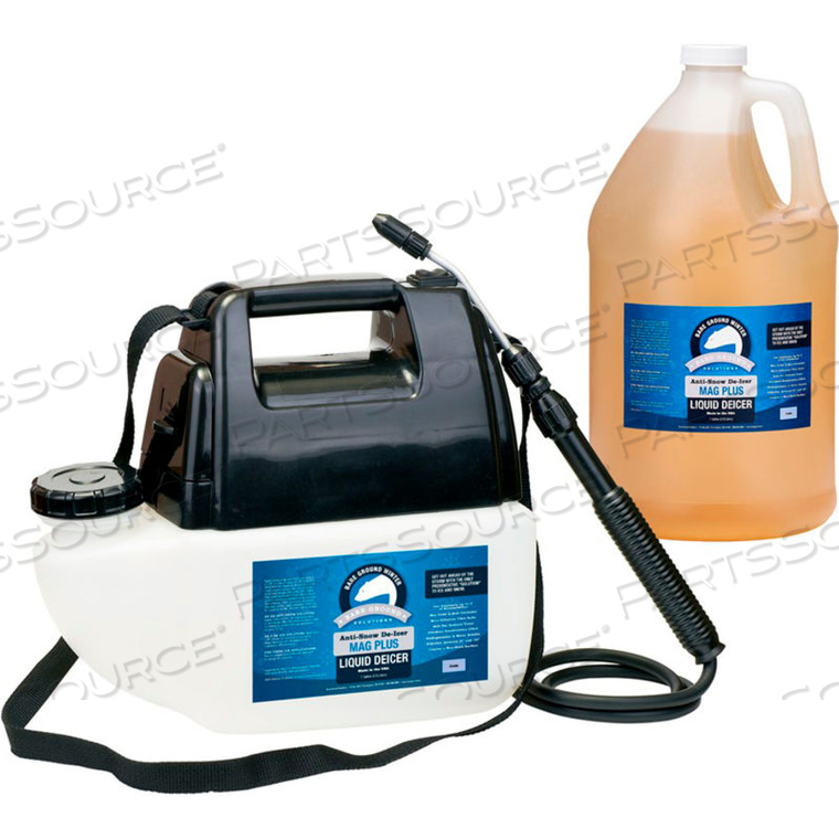 BATTERY POWERED LIQUID ICE MELT SPRAYER WITH 1 GALLON OF DEICER by Bare Ground Systems BATTERY POWERED LIQUID ICE MELT SPRAYER WITH 1 GALLON OF DEICER by Bare Ground Systems