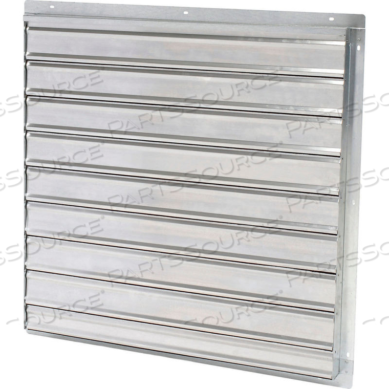 GALVANIZED FRAME WALL EXHAUST SHUTTER WITH ALUMINUM BLADES REAR FLANGE 39" by Air Conditioning Products Company GALVANIZED FRAME WALL EXHAUST SHUTTER WITH ALUMINUM BLADES REAR FLANGE 39" by Air Conditioning Products Company