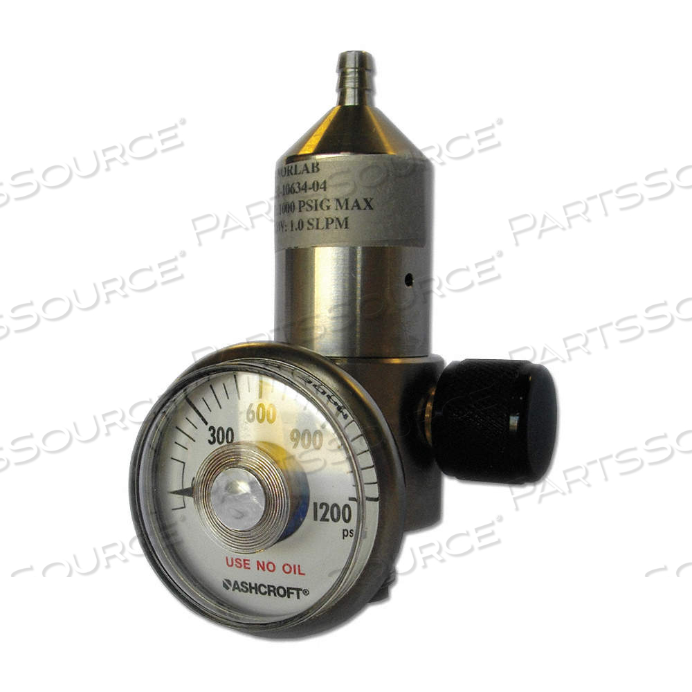 GAS CYLINDER REGULATOR, GAS REGULATOR, STAINLESS STEEL, 0.5 LPM MAX FLOW RATE by Approved Vendor