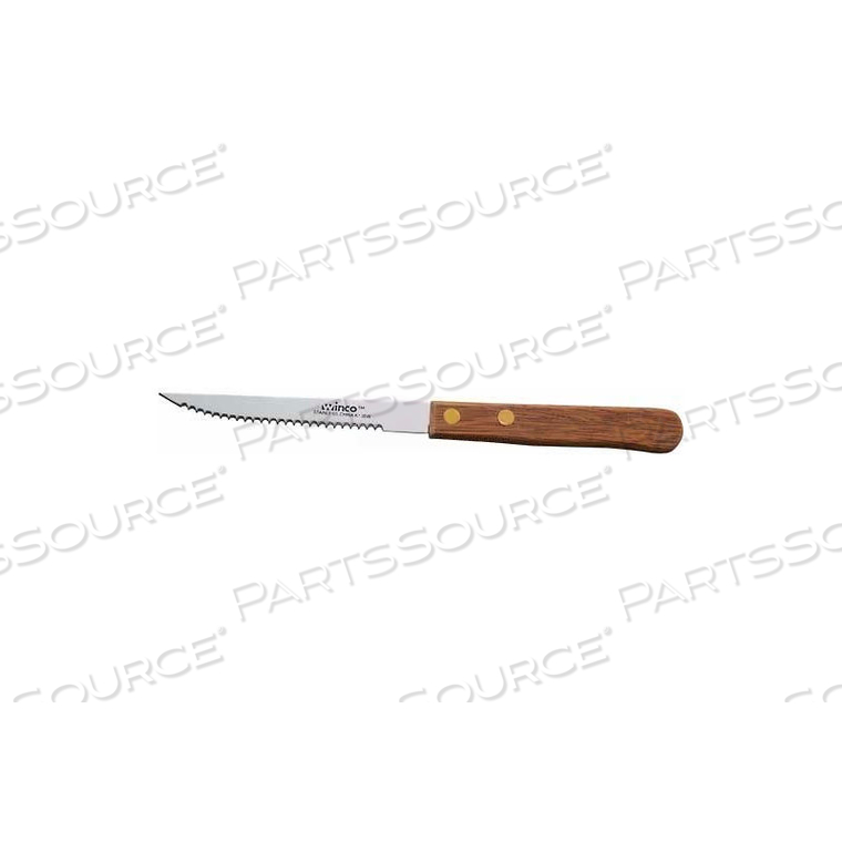ECONOMY STEAK KNIFE, 4"L, WOOD HANDLE, SERRATED BLADE by Winco DWL International, LLC