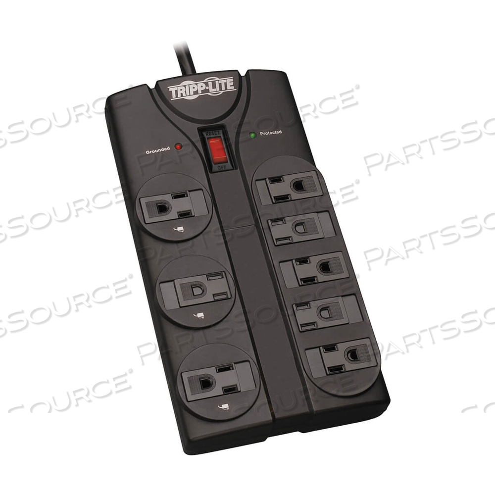 SURGE PROTECTOR POWER STRIP 8 OUTLET 8 FT CORD BLACK 1440 J by Tripp Lite SURGE PROTECTOR POWER STRIP 8 OUTLET 8 FT CORD BLACK 1440 J by Tripp Lite