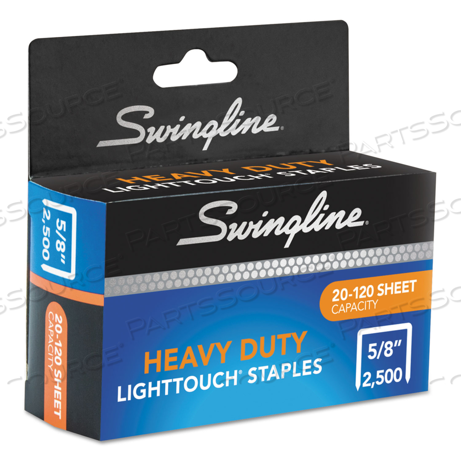 LIGHT TOUCH HEAVY-DUTY STAPLES, 0.63" LEG, 0.5" CROWN, STEEL, 2,500/BOX by Swingline GBC