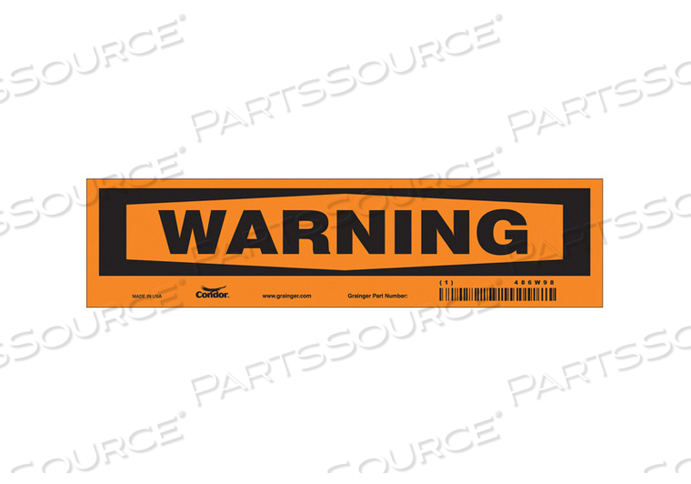 SAFETY SIGN 9 W 2-1/4 H 0.004 THICKNESS 