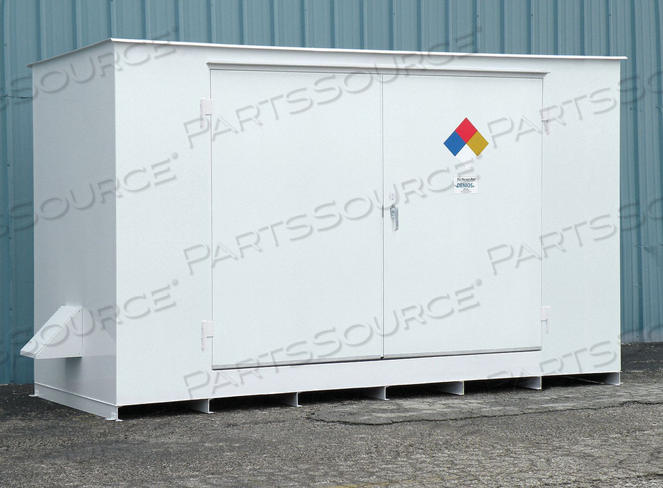N-SERIES 16' 1"W X 6' 6"D X 8' 2"H, NON-COMBUSTIBLE OUTDOOR STORAGE BUILDING FOR 12 DRUMS by Denios