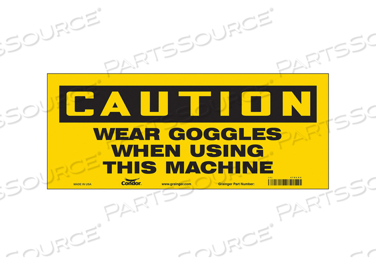 SAFETY SIGN 17 WX7 H 0.004 THICKNESS 