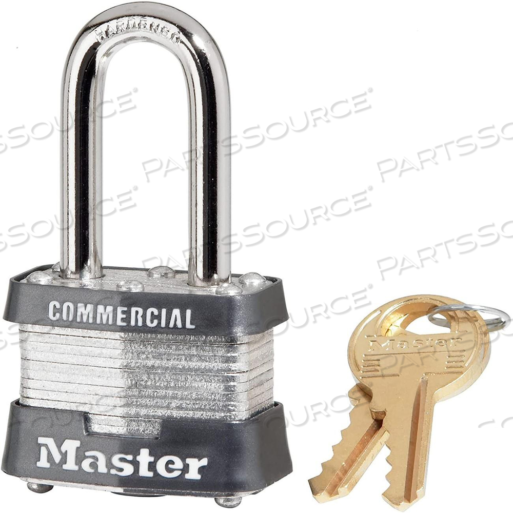 3KALF MASTER LOCK STEEL LAMINATED PADLOCK, 1-1/2" SHACKLE 