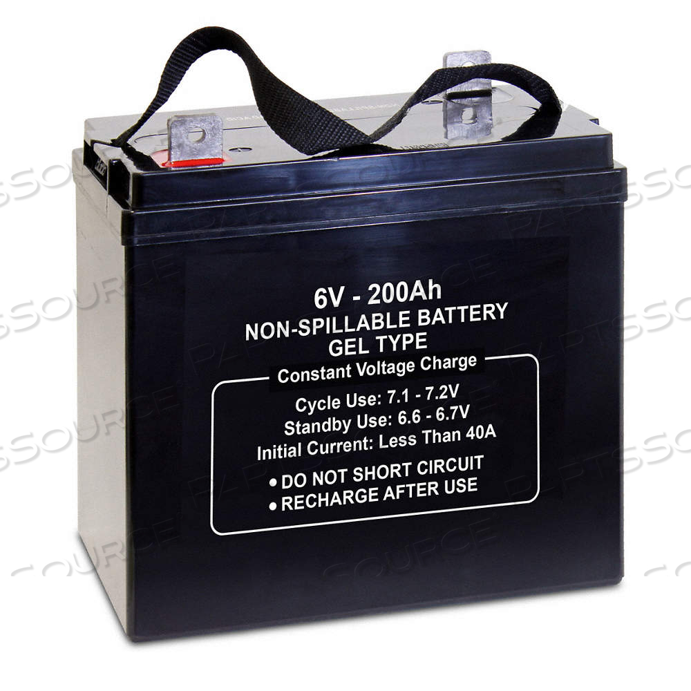 SEALED LEAD ACID BATTERY, 6V DC, 200 AH CAPACITY, 9.72 IN HT, 7.13 IN WD, ABS by Approved Vendor SEALED LEAD ACID BATTERY, 6V DC, 200 AH CAPACITY, 9.72 IN HT, 7.13 IN WD, ABS by Approved Vendor