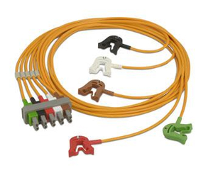 5 LEAD GRABBERS SAFETY ORANGE CABLE by Philips Healthcare