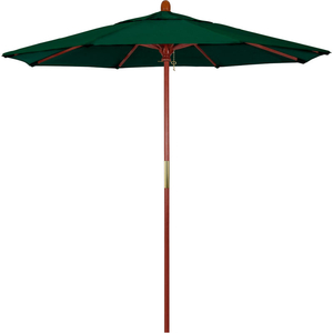 CALIFORNIA UMBRELLA 7.5' PATIO UMBRELLA - OLEFIN HUNTER GREEN - HARDWOOD POLE - GROVE SERIES by March Products Inc