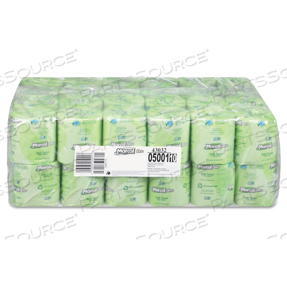 100% RECYCLED 2-PLY BATH TISSUE, SEPTIC SAFE, 2-PLY, WHITE, 500 SHEETS/ROLL by Marcal