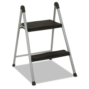 FOLDING STEP STOOL, 2-STEP, 200 LB CAPACITY, 16.9" WORKING HEIGHT, PLATINUM/BLACK by Cosco