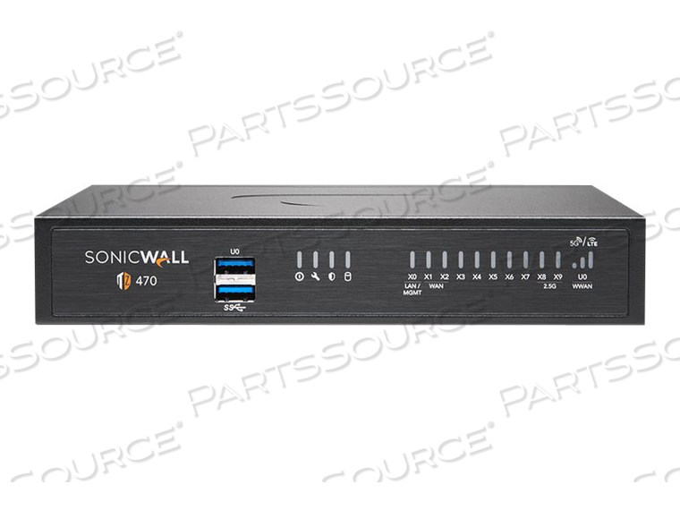 TZ470, ESSENTIAL EDITION, SECURITY APPLIANCE, GIGE, 2.5 GIGE, SONICWALL SECURE UPGRADE PLUS PROGRAM (3 YEARS OPTION), DESKTOP by Sonicwall
