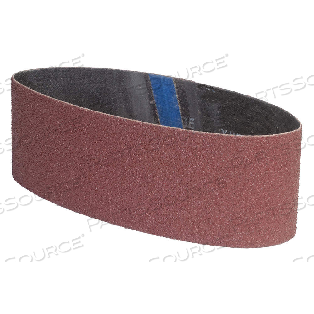 SANDING BELT, 4 IN W X 24 IN L, ALUMINUM OXIDE, P120 GRIT, X WT POLYESTER BACKING by Approved Vendor