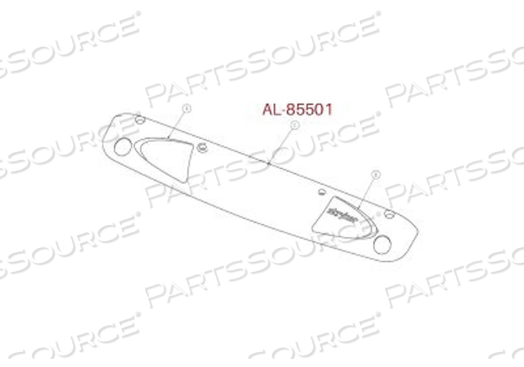 26" FOOT END TOP COVER ASSEMBLY WITH IV POLE WITHOUT SCALE by Stryker Medical