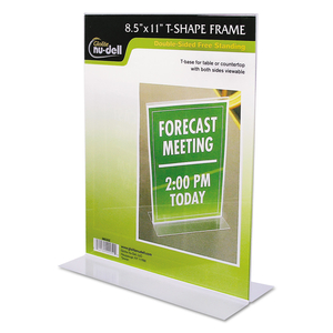 CLEAR PLASTIC SIGN HOLDER, STAND-UP, 8.5 X 11 by Nudell Office Products