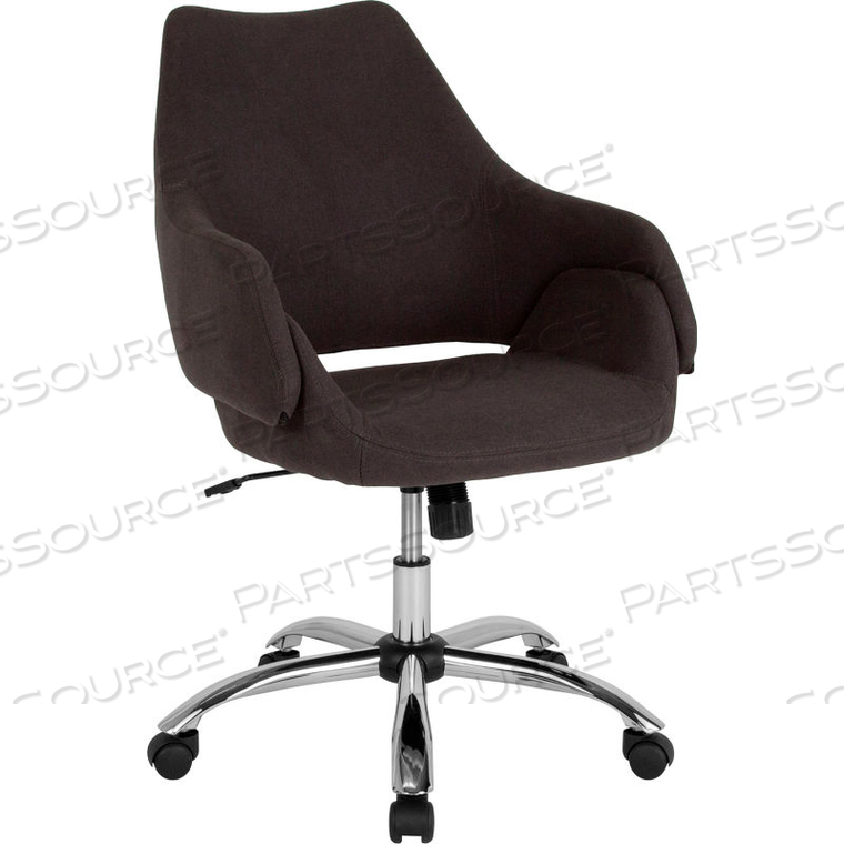 FLASH FURNITURE MADRID HOME & OFFICE CHAIR - MID BACK - FABRIC - BLACK 