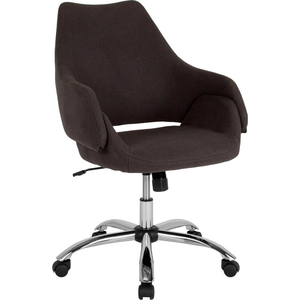 FLASH FURNITURE MADRID HOME & OFFICE CHAIR - MID BACK - FABRIC - BLACK by Flash Furniture