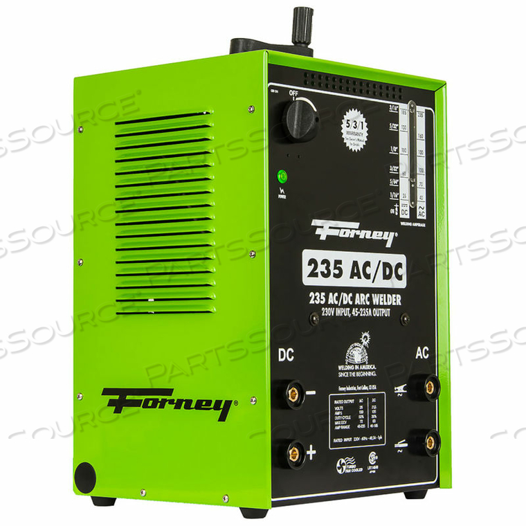 FORNEY 235 AC/DC STICK (SMAW) WELDER - 45-235A - 230V - 5/32" WELDING CAPACITY by Industrial Pro