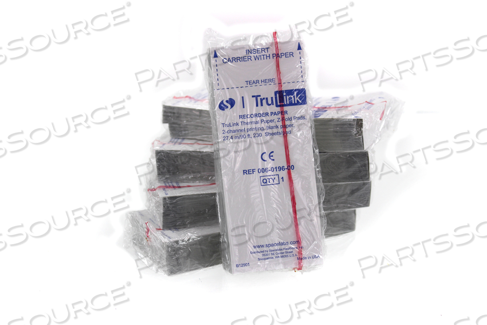 THERMAL CHART PAPER Z-FOLD 50 X 120MM ARRAY (BLANK) GRID FOR PREMIUM ECG/EKG RECORDING SYSTEM by Spacelabs Healthcare