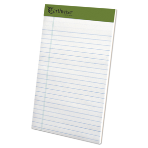 EARTHWISE BY AMPAD RECYCLED PAPER LEGAL PADS, WIDE/LEGAL RULE, 40 WHITE 5 X 8 SHEETS, 6/PACK by Ampad Corporation