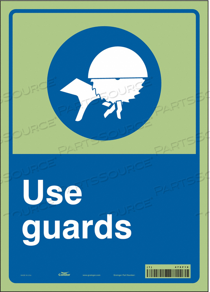 SAFETY SIGN 10 WX14 H 0.010 THICKNESS 