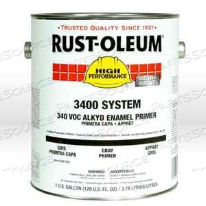 3482402 RUST-OLEUM 3400 ENAMEL PAINT,1 GALLON,SILVER GRAY,DRY TIME 6-8 HRS 