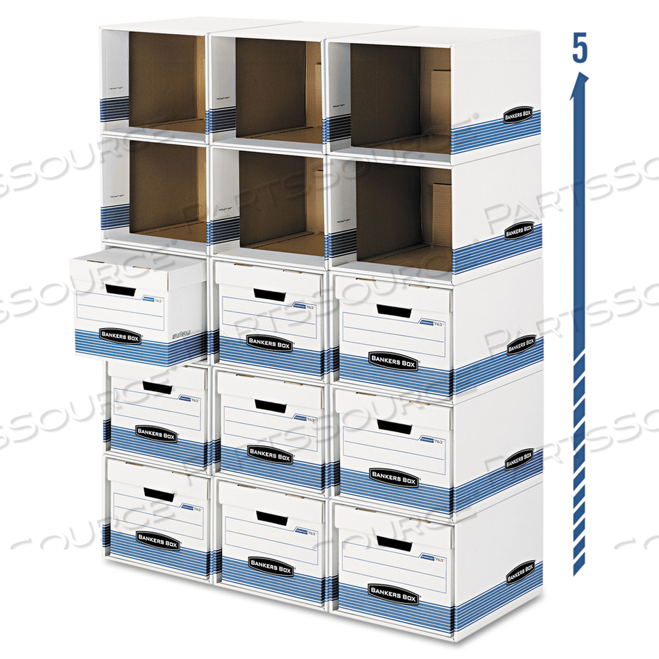 FILE/CUBE BOX SHELL, LEGAL/LETTER, 23.75 X 19.75, WHITE/BLUE by Bankers Box