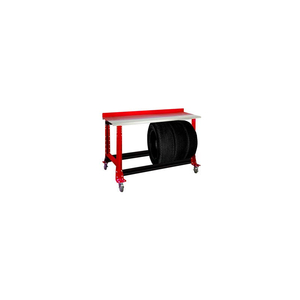 TIRE CART W/ STAINLESS STEEL BENCH TOP 54-1/2"W X 25-5/8"D X 41"H-CARMINE RED by Shure Incorporated