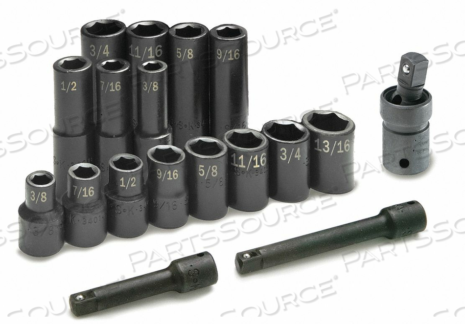 SOCKET SET 1/2 IN DR 17 PC by SK Professional Tools SOCKET SET 1/2 IN DR 17 PC by SK Professional Tools