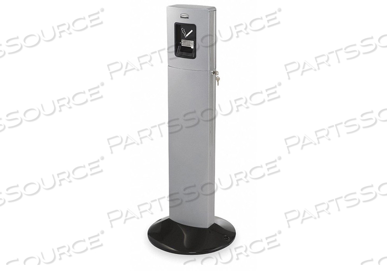 D0284 CIGARETTE RECEPTACLE 1-19/32 GAL. SILVER 