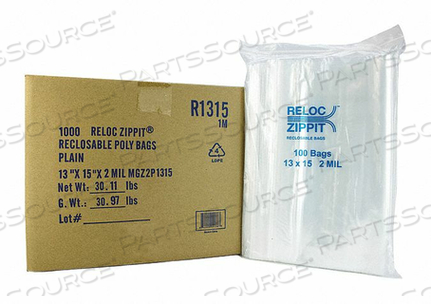 RECLOSABLE BAG STANDARD LDPE SEAL PK1000 by Reloc Zippit