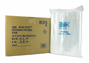 RECLOSABLE BAG STANDARD LDPE SEAL PK1000 by Reloc Zippit