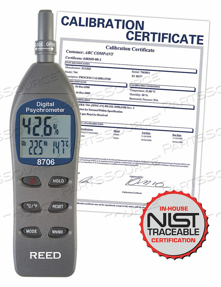PSYCHROMETER DIGITAL NIST CERT by Reed Instruments