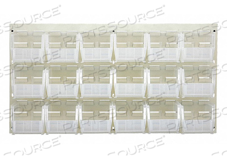 LOUVERED PANEL 19 H 18 BINS CLEAR by Quantum Storage Systems LOUVERED PANEL 19 H 18 BINS CLEAR by Quantum Storage Systems