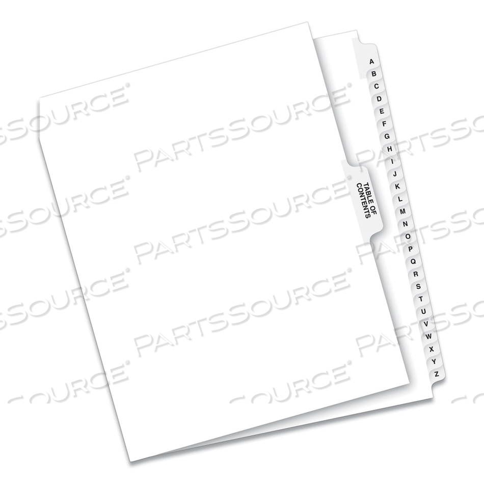 PREPRINTED LEGAL EXHIBIT SIDE TAB INDEX DIVIDERS, AVERY STYLE, 27-TAB, A TO Z, 11 X 8.5, WHITE, 1 SET by Avery PREPRINTED LEGAL EXHIBIT SIDE TAB INDEX DIVIDERS, AVERY STYLE, 27-TAB, A TO Z, 11 X 8.5, WHITE, 1 SET by Avery