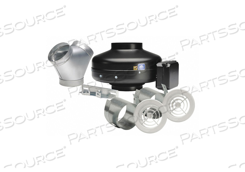 STEEL 8 D 7.6 H 9.5 W INLINE DUCT FAN by S&P USA Ventilation Systems