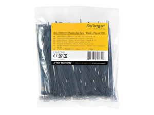 4"(10CM) CABLE TIES, 1/16"(2MM) WIDE, 7/8"(22MM) BUNDLE DIAMETER, 18LB(8KG) TENSILE STRENGTH, NYLON SELF LOCKING ZIP TIES WITH CURVED TIP, 9 by StarTech.com Ltd. 4"(10CM) CABLE TIES, 1/16"(2MM) WIDE, 7/8"(22MM) BUNDLE DIAMETER, 18LB(8KG) TENSILE STRENGTH, NYLON SELF LOCKING ZIP TIES WITH CURVED TIP, 9 by StarTech.com Ltd.