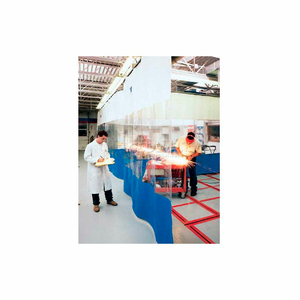 2-SIDED CURTAIN & HARDWARE 12'W & 24'W X 10'H - WHITE, CLEAR, BLUE by Goff's Enterprises Inc. 2-SIDED CURTAIN & HARDWARE 12'W & 24'W X 10'H - WHITE, CLEAR, BLUE by Goff's Enterprises Inc.