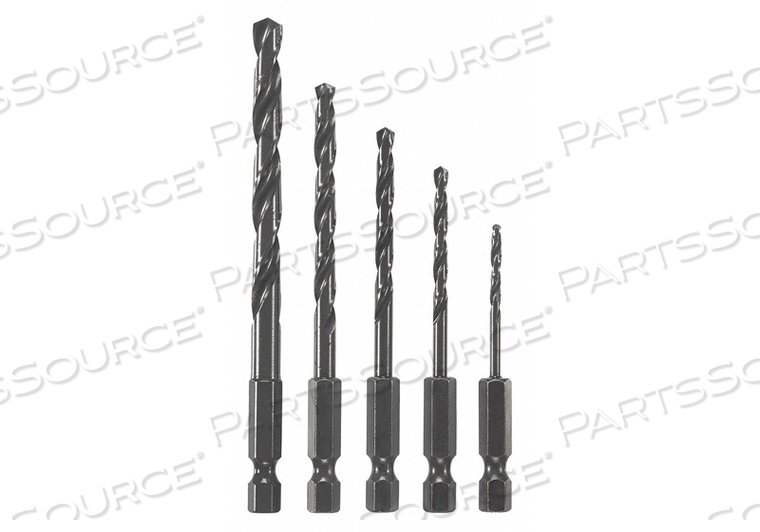 DRILL BIT SET 5 PCS. BLACK OXIDE FINISH by Bosch Tools DRILL BIT SET 5 PCS. BLACK OXIDE FINISH by Bosch Tools
