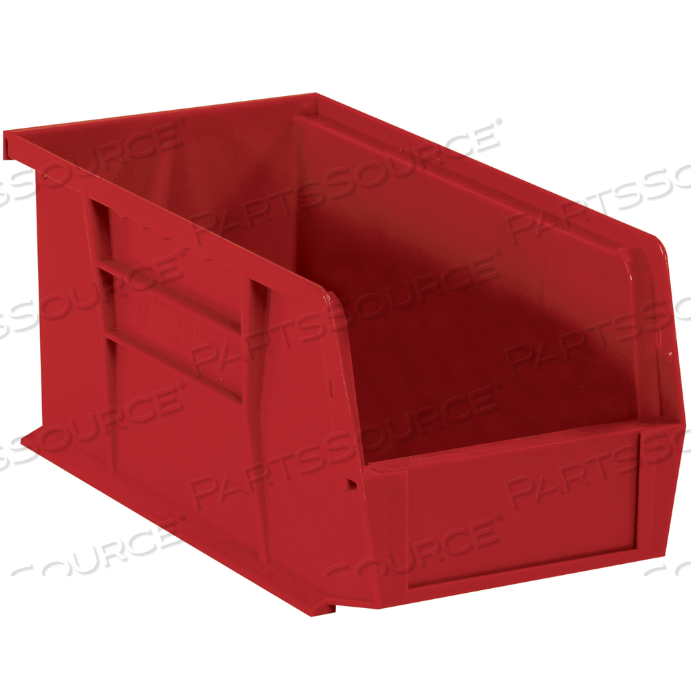 PLASTIC STACK & HANG BIN BOXES, 10 7/8" X 5 1/2" X 5", RED, 12/CASE by BOX Partners (Box Acquisitions, LLC)