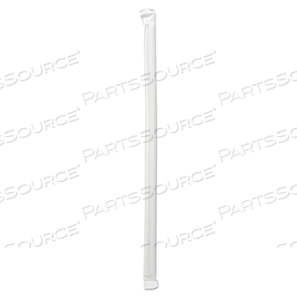 WRAPPED GIANT STRAWS, 10.25", POLYPROPYLENE, CLEAR by Boardwalk WRAPPED GIANT STRAWS, 10.25", POLYPROPYLENE, CLEAR by Boardwalk