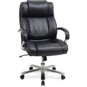 BIG AND TALL LEATHER CHAIR WITH ULTRACOIL COMFORT - BLACK by Lorell