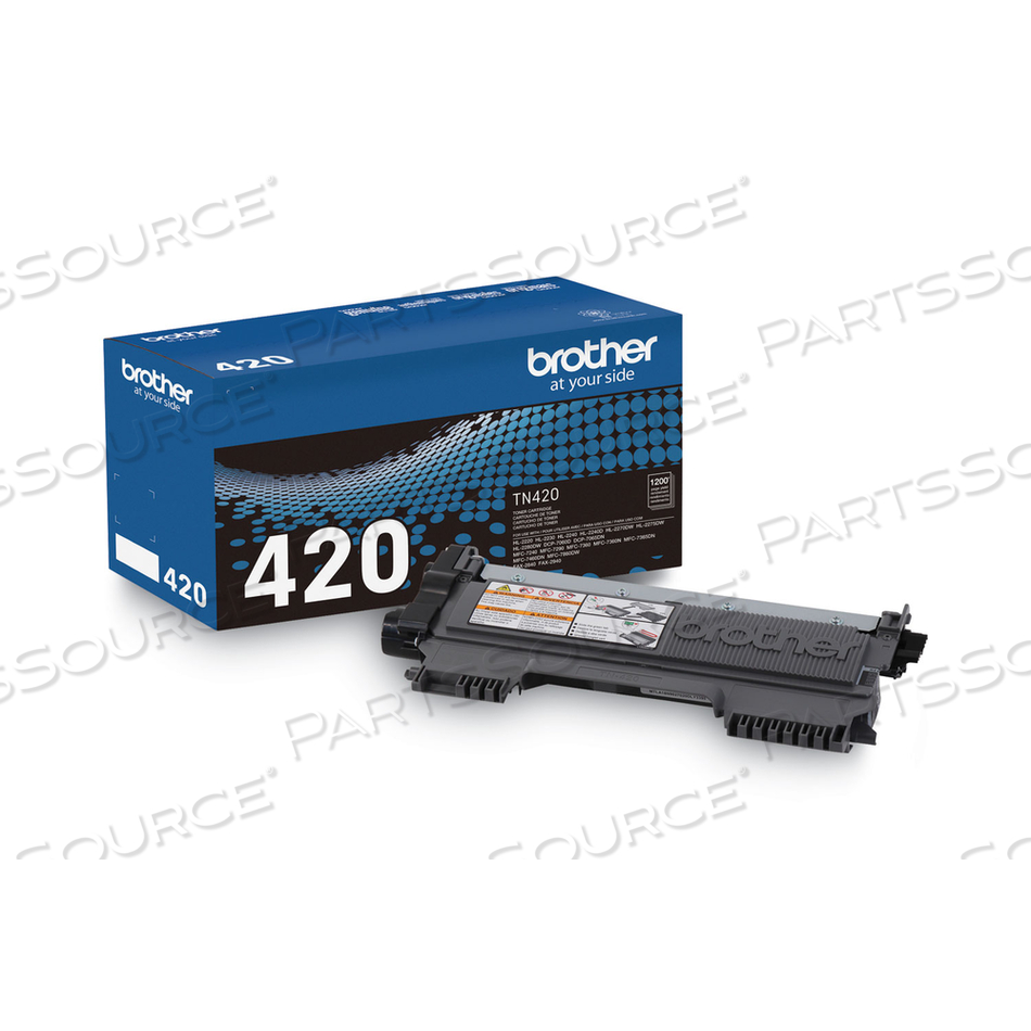 TN420 TONER, 1,200 PAGE-YIELD, BLACK by Brother TN420 TONER, 1,200 PAGE-YIELD, BLACK by Brother