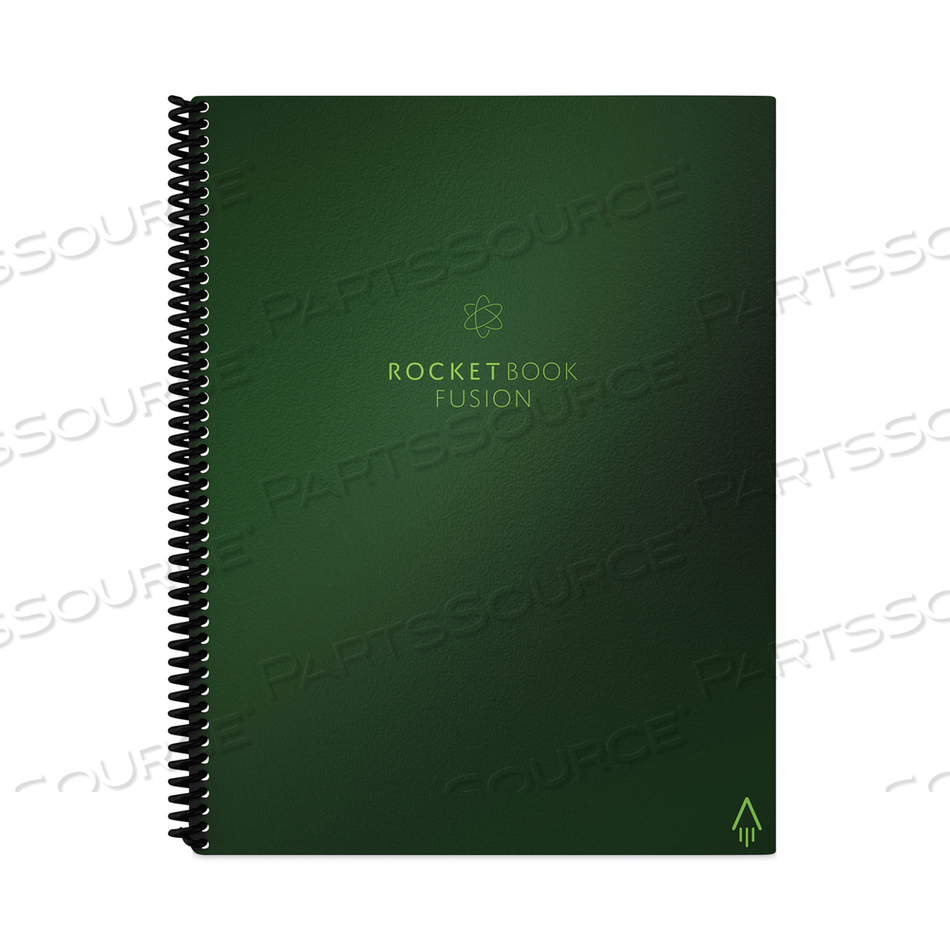 FUSION SMART NOTEBOOK, SEVEN ASSORTED PAGE FORMATS, TERRESTRIAL GREEN COVER, 11 X 8.5, 21 SHEETS 