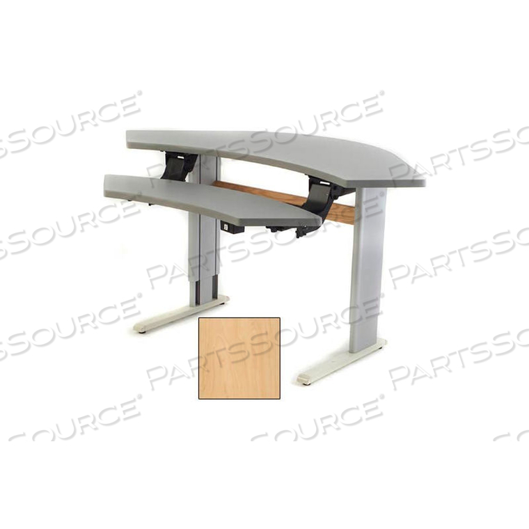 INFINITY POWERED HEIGHT ADJUSTABLE BI-LEVEL CORNER WORKSTATION - MAPLE 