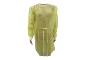 PROTECTIVE PROCEDURE GOWN, LARGE YELLOW, NONSTERILE, DISPOSABLE (10/BG) by Cypress