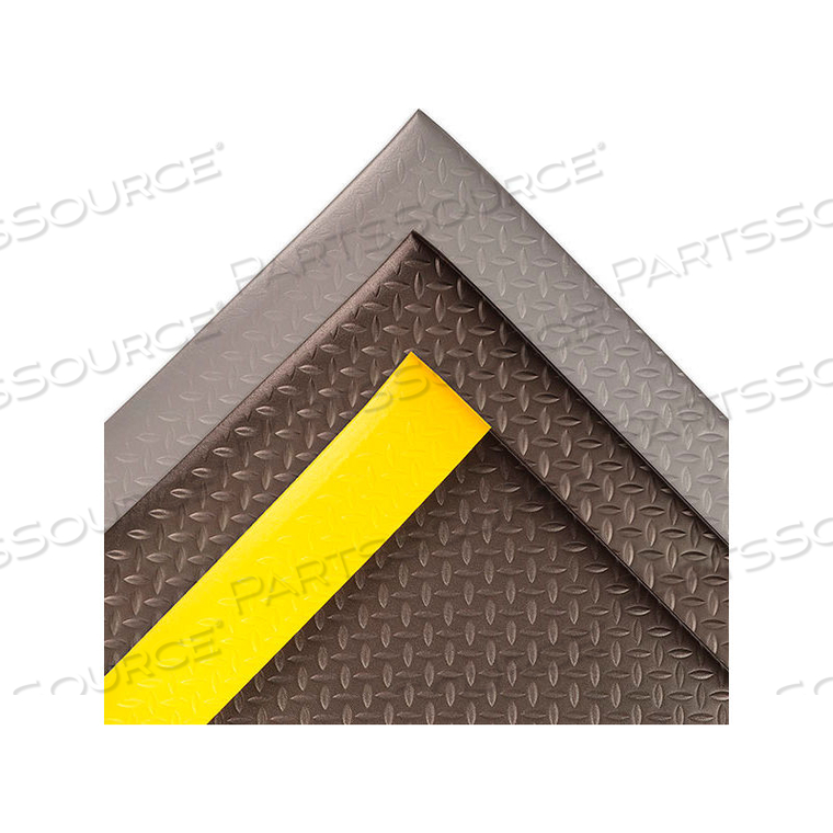 DIAMOND SOF-TRED ANTI FATIGUE MAT 1/2" THICK 4' X 60' BLACK/YELLOW BORDER by Notrax